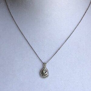 N Hallmark Silver CZ Teardrop Cluster Infinity Necklace